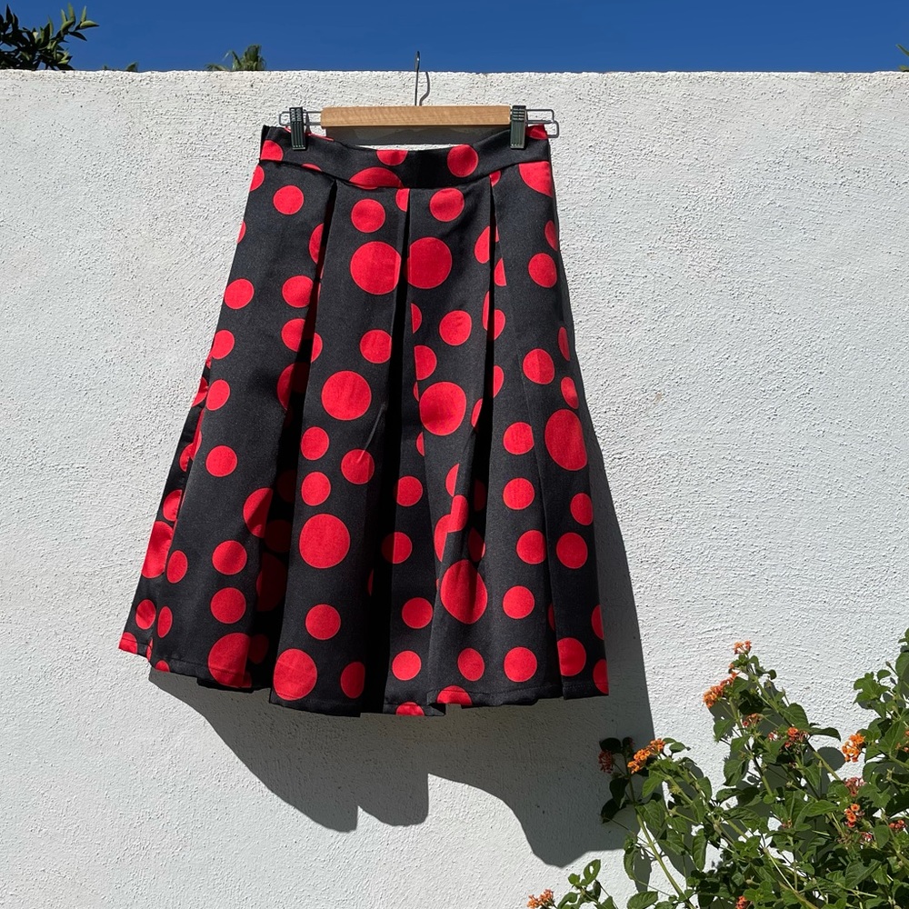 Red polka dot skirt midi | ModCloth